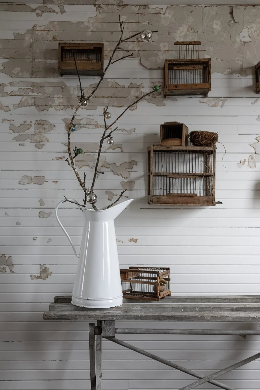 White Enamel Pitcher