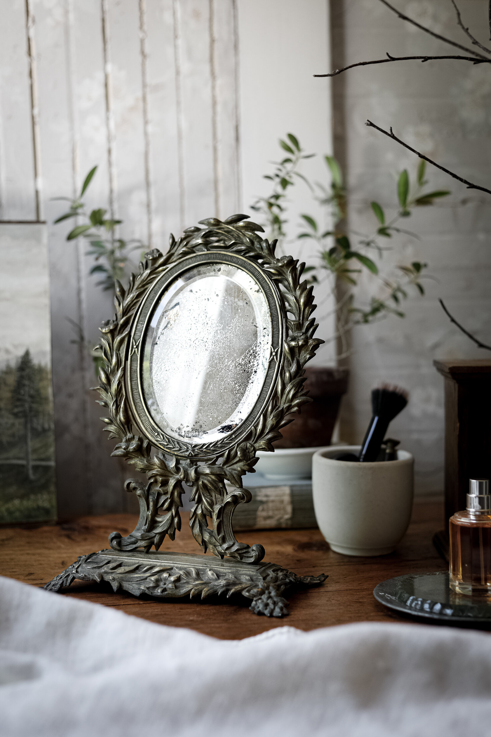 French Brass Mirror