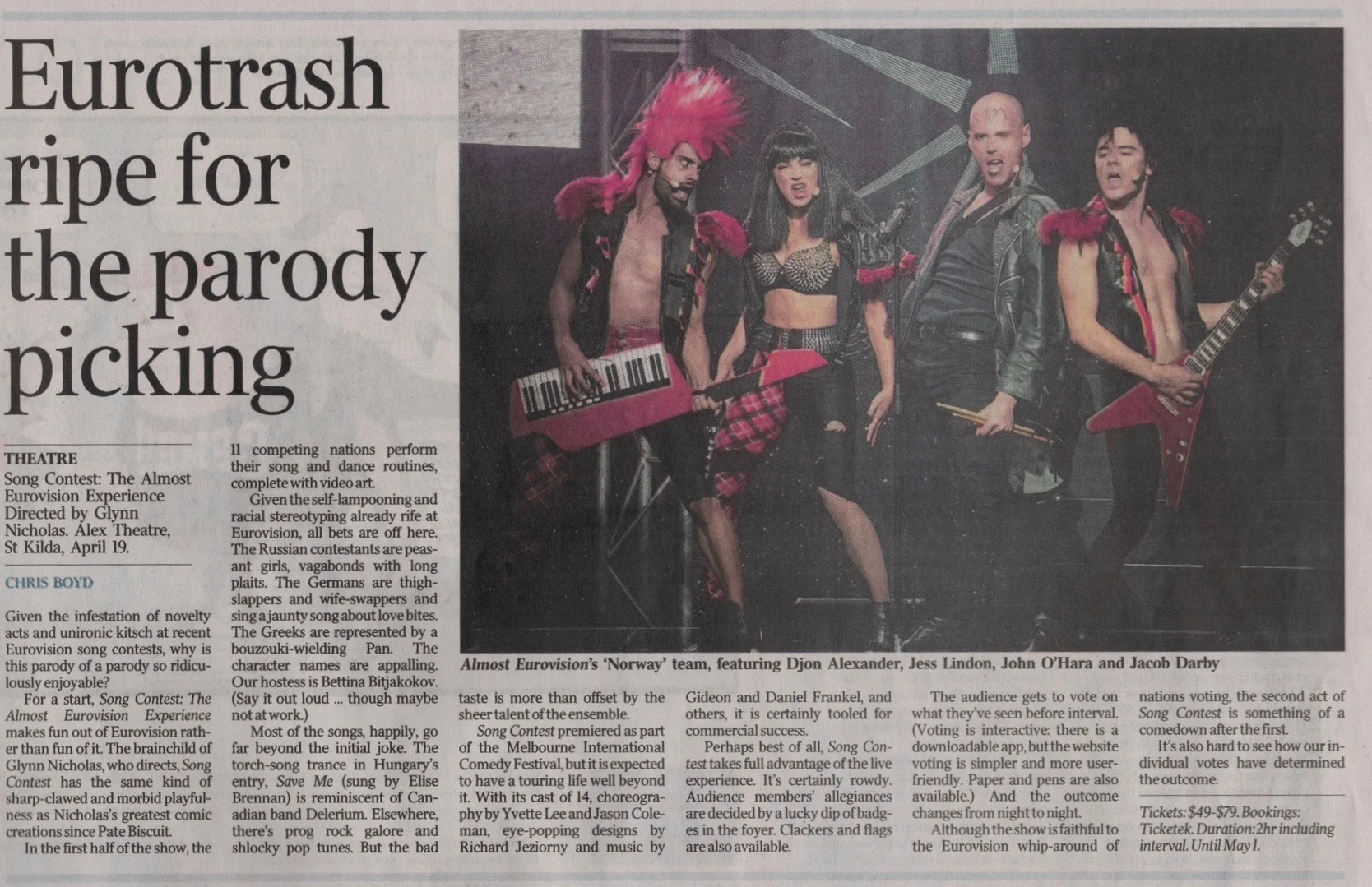 REVIEW BY CHRIS BOYD FROM 'THE AUSTRALIAN'