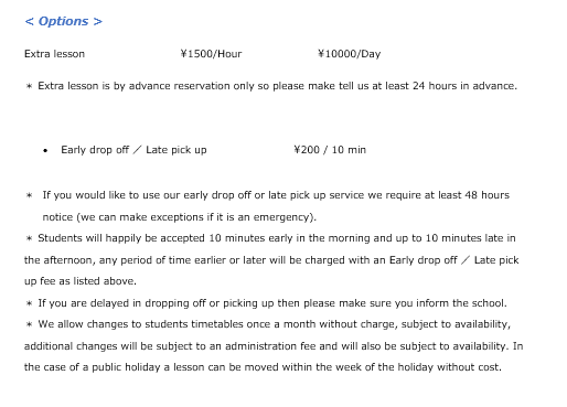 Additional options for our current period.