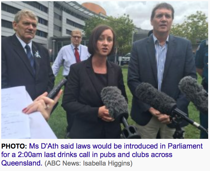 Revised lockout laws will curb alcohol-fuelled violence, Queensland A-G says