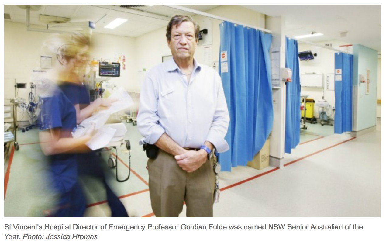 Prof. Gordian Fulde, awarded "NSW Senior Australian of the Year, 2016"