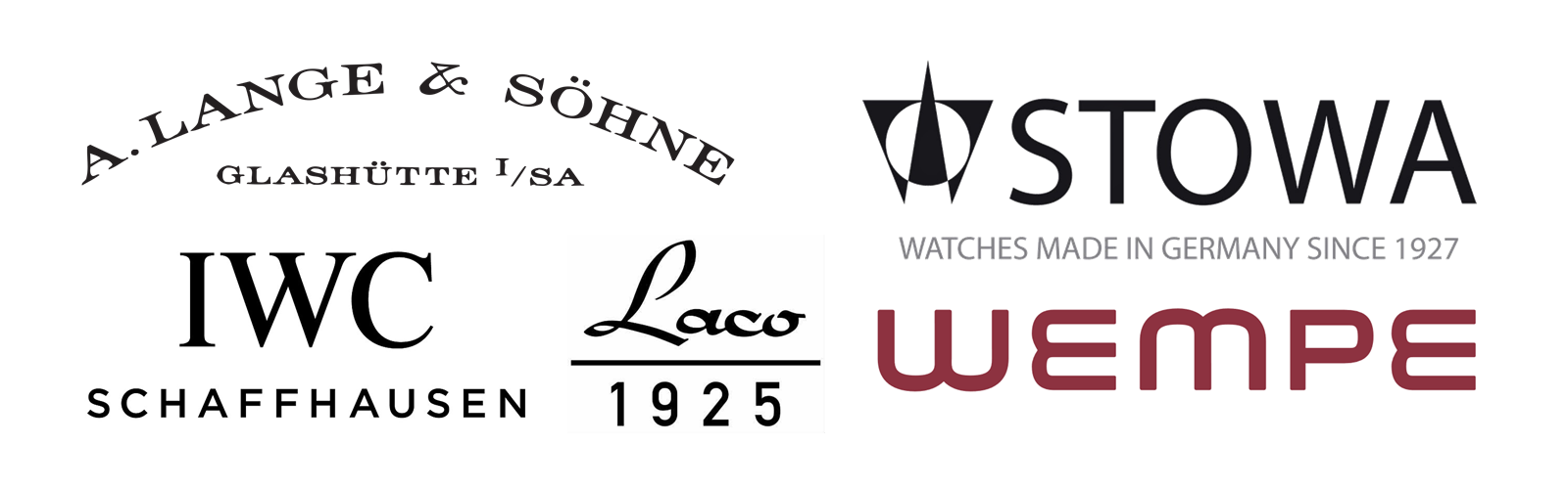 Modern logos of the original flieger watch manufacturers.png