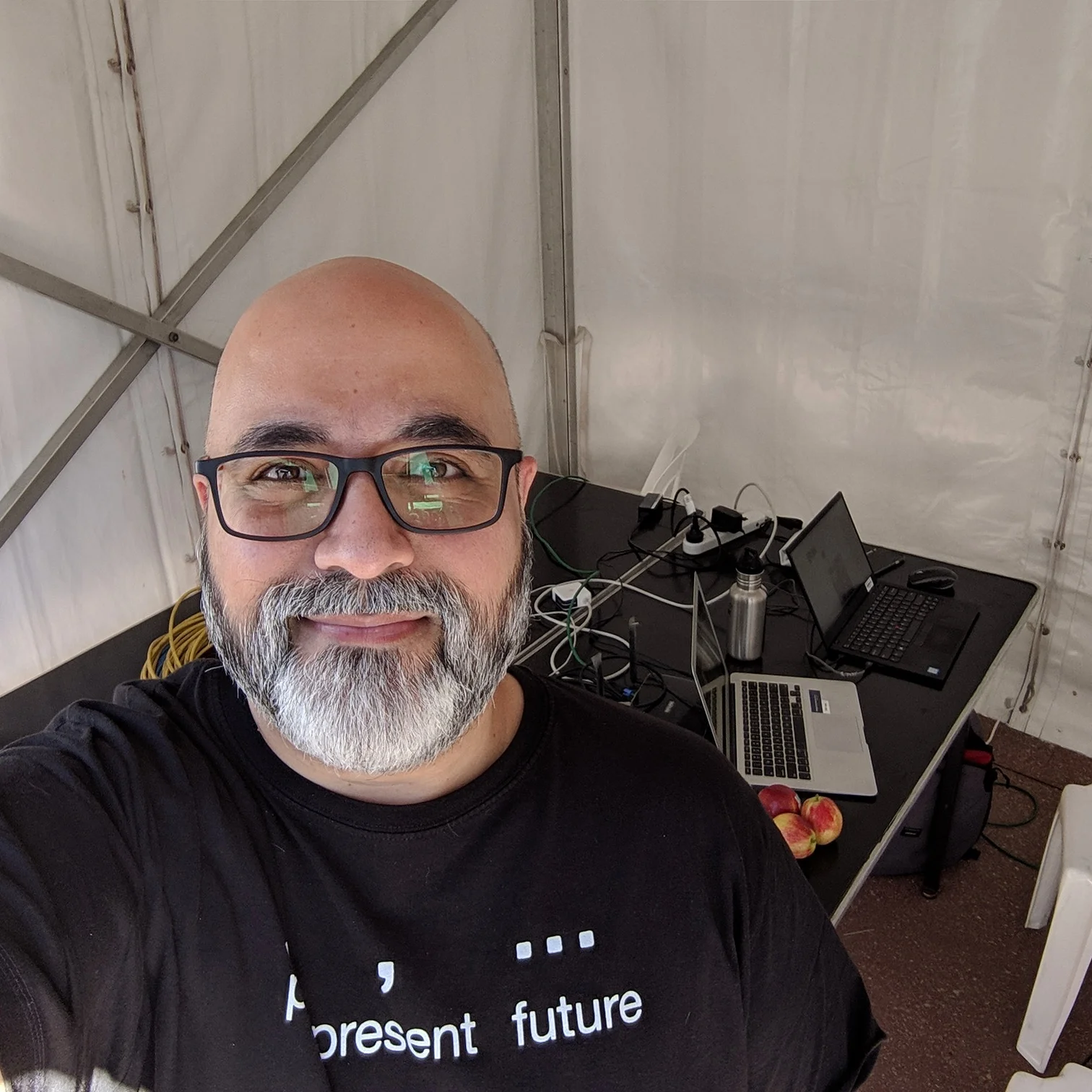 Selfie in a marquee at Run for the Kids 2019