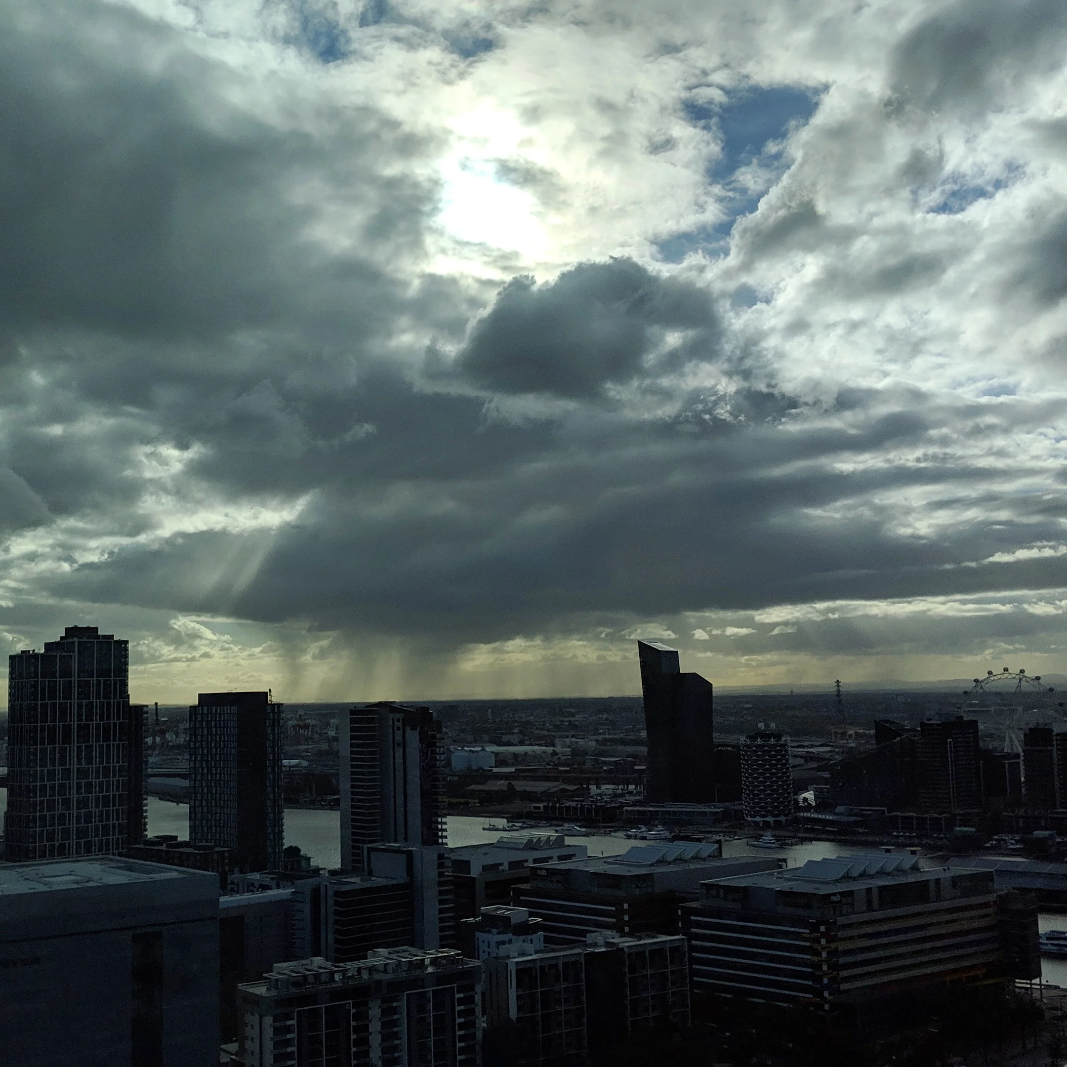 Looking towards Sunshine from the 29th floor of a building in Docklands.