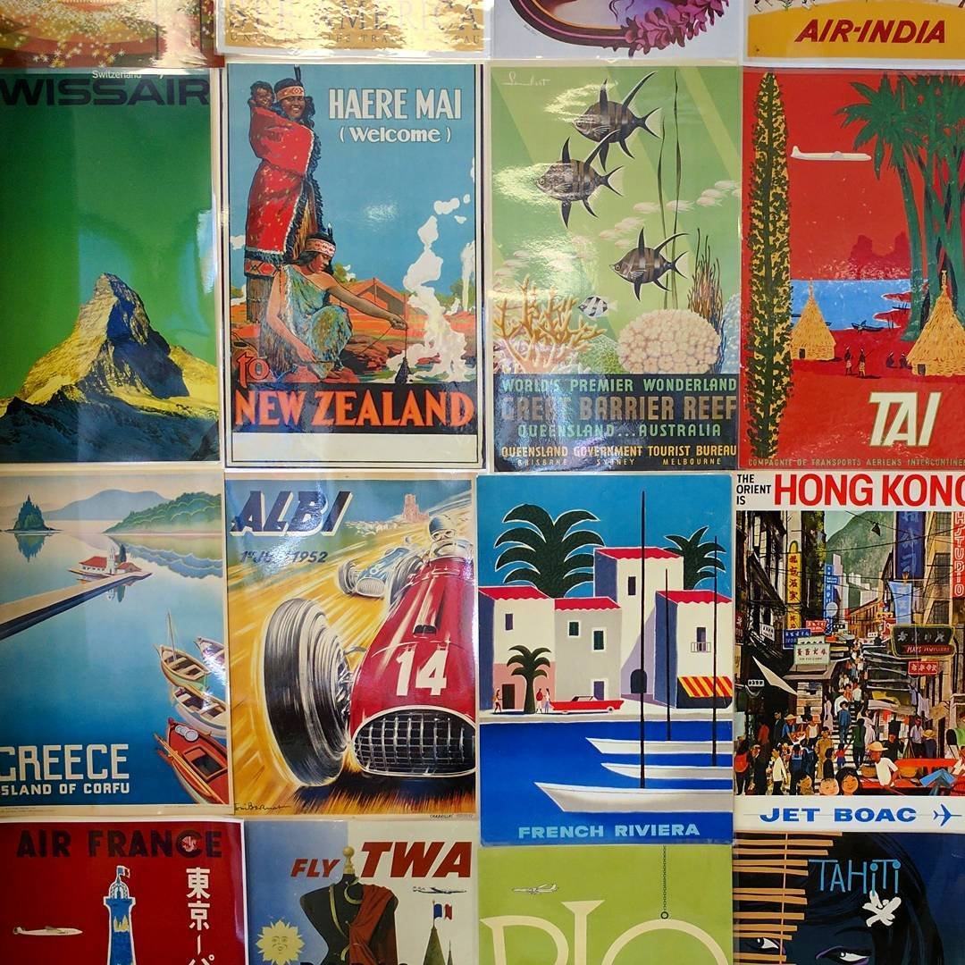  Retro travel posters at the Chart and Map Shop 