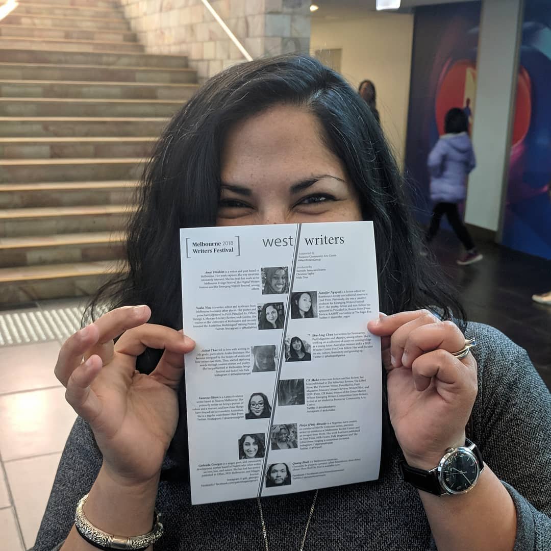  Not long now till we get to hear @nadianiaz perform her poetry at the Melbourne Writer's Festival! Here's the program with her picture on it and everything :) #MWF18 