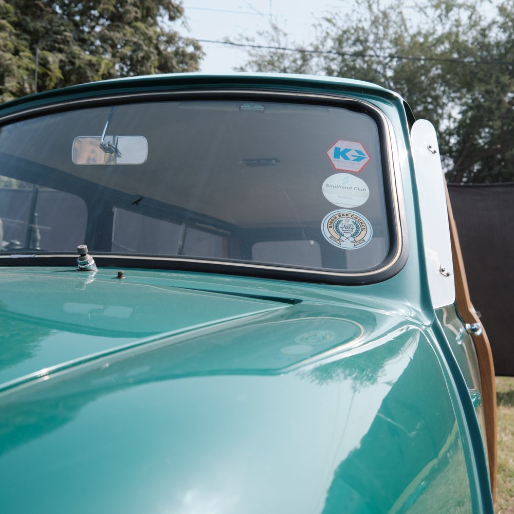 Hood and windshield at Antique Car Show Karachi 2024