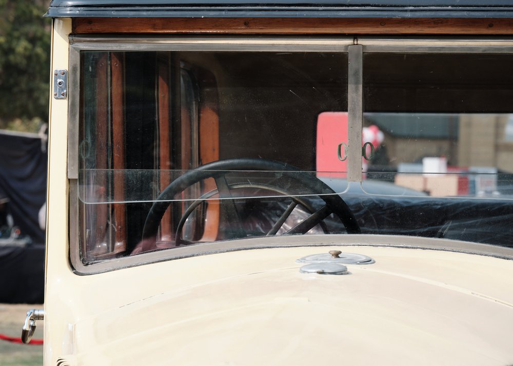 Along the hood of a classic car at Antique Car Show Karachi 2024