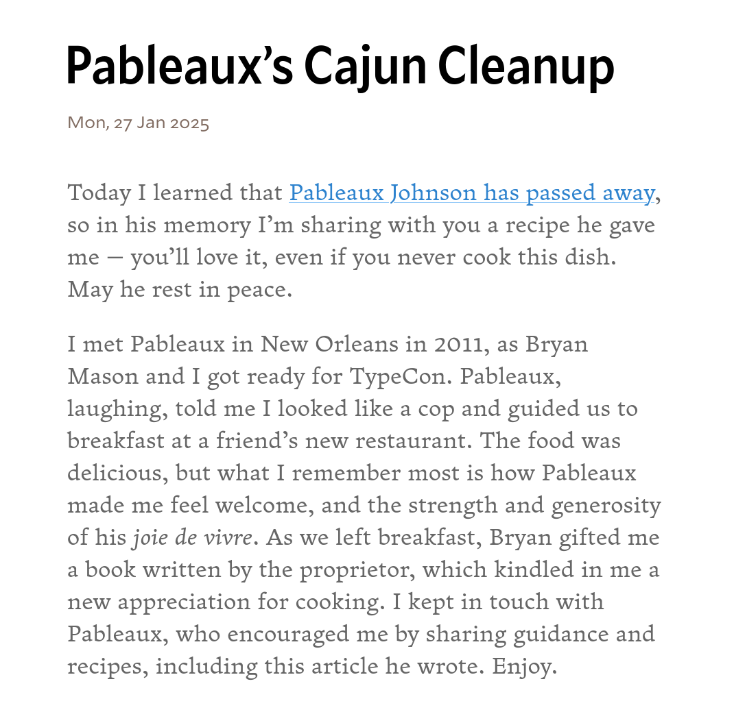 Screenshot of Tim Brown's personal website.