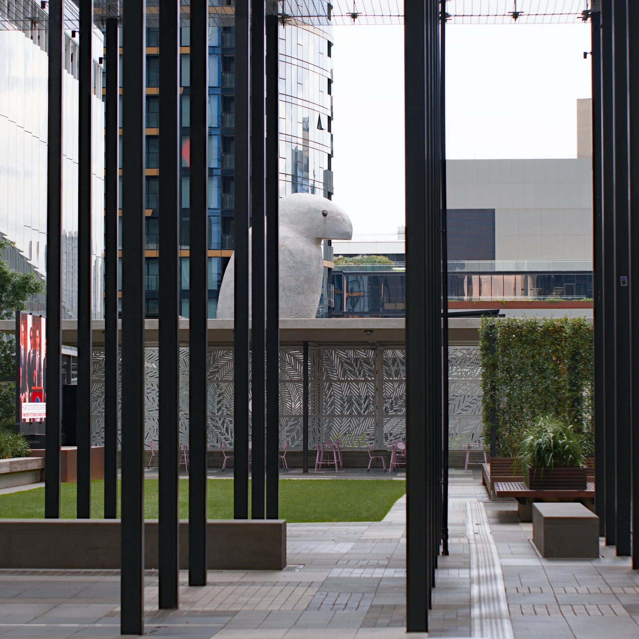 Bunjil sculpture in Docklands