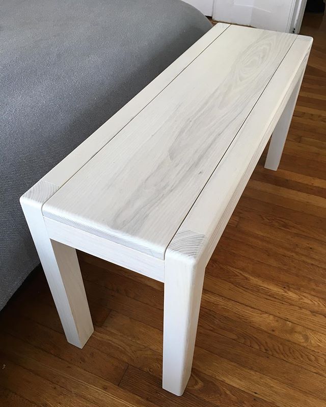 New bleached and pickled ash bench for the home. I want to make a table like this, super solid.