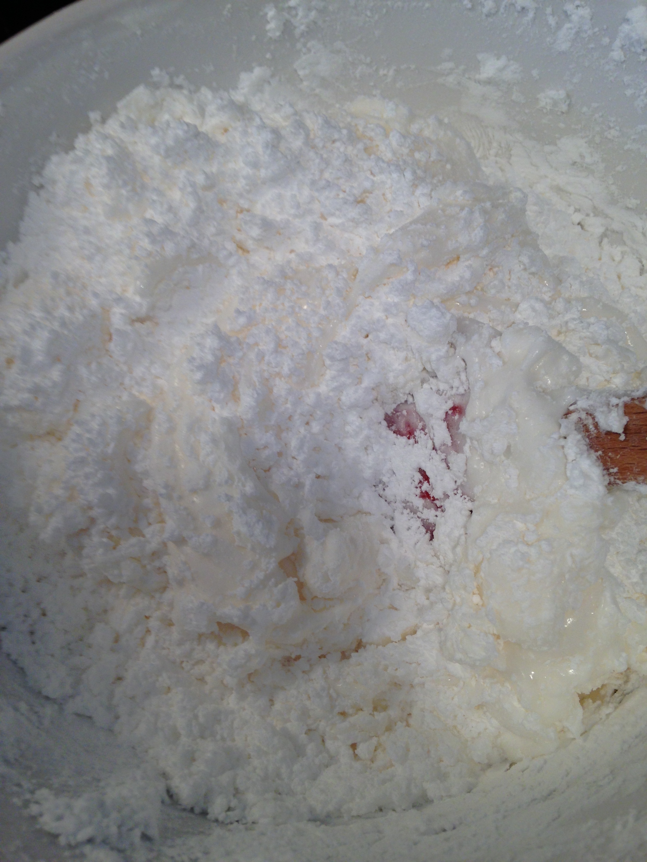 Mixing in the icing sugar