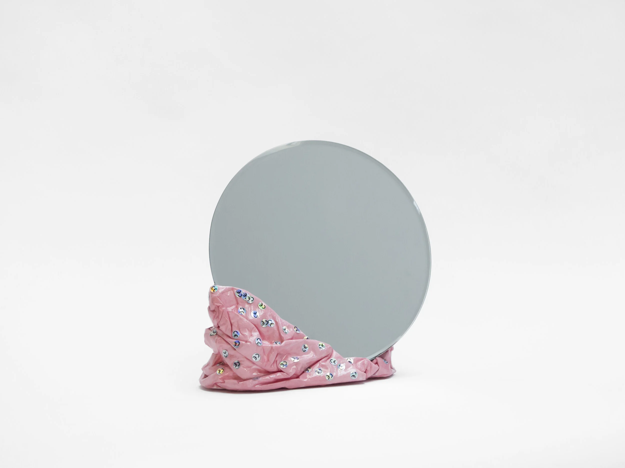 L Mirror no.2 Salmon with ‘CE’ Stickers Glossy finish Material: paper