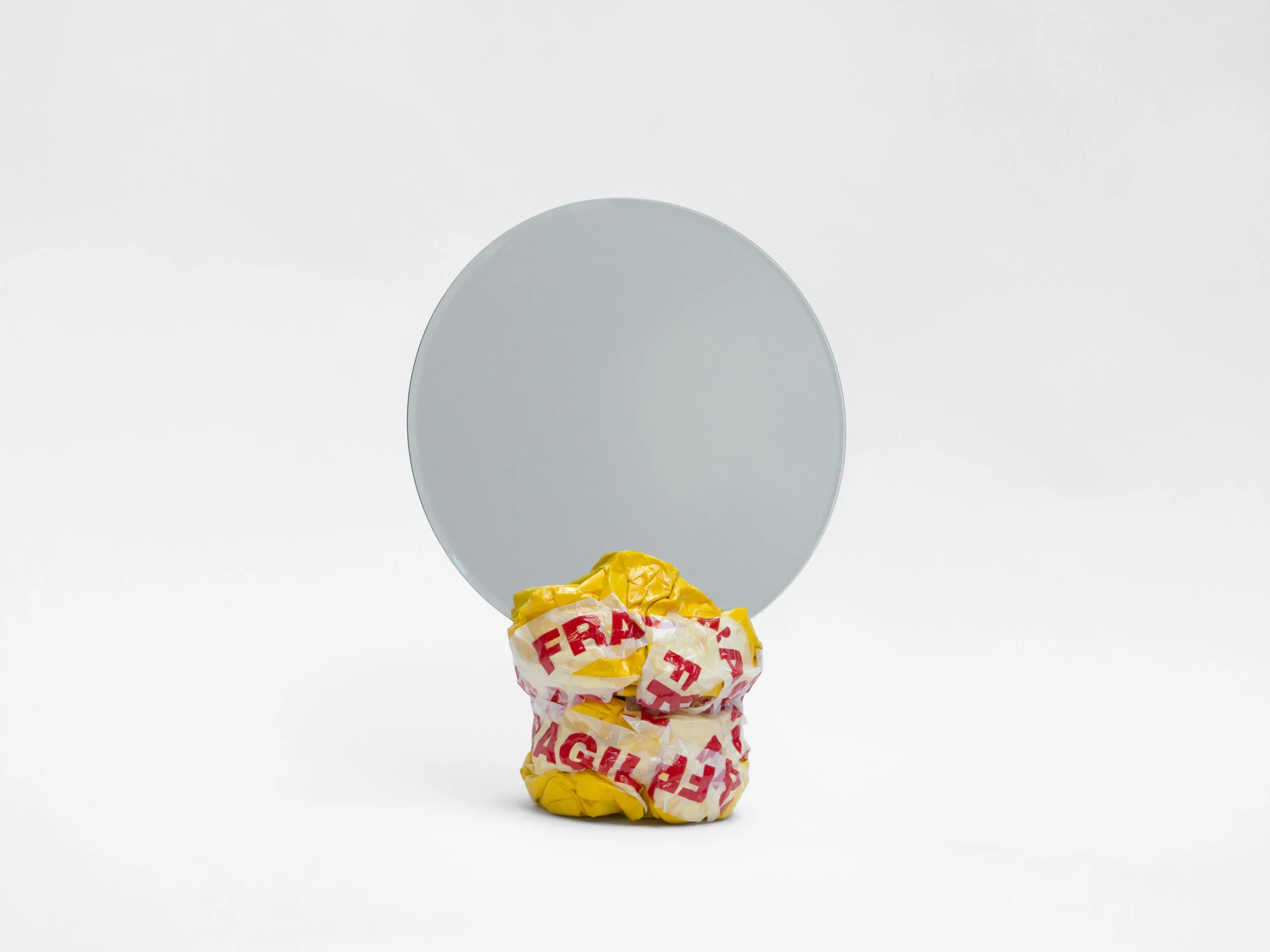 L Mirror no.3 Yellow with ‘Fragile’ tape Glossy finish Material: paper