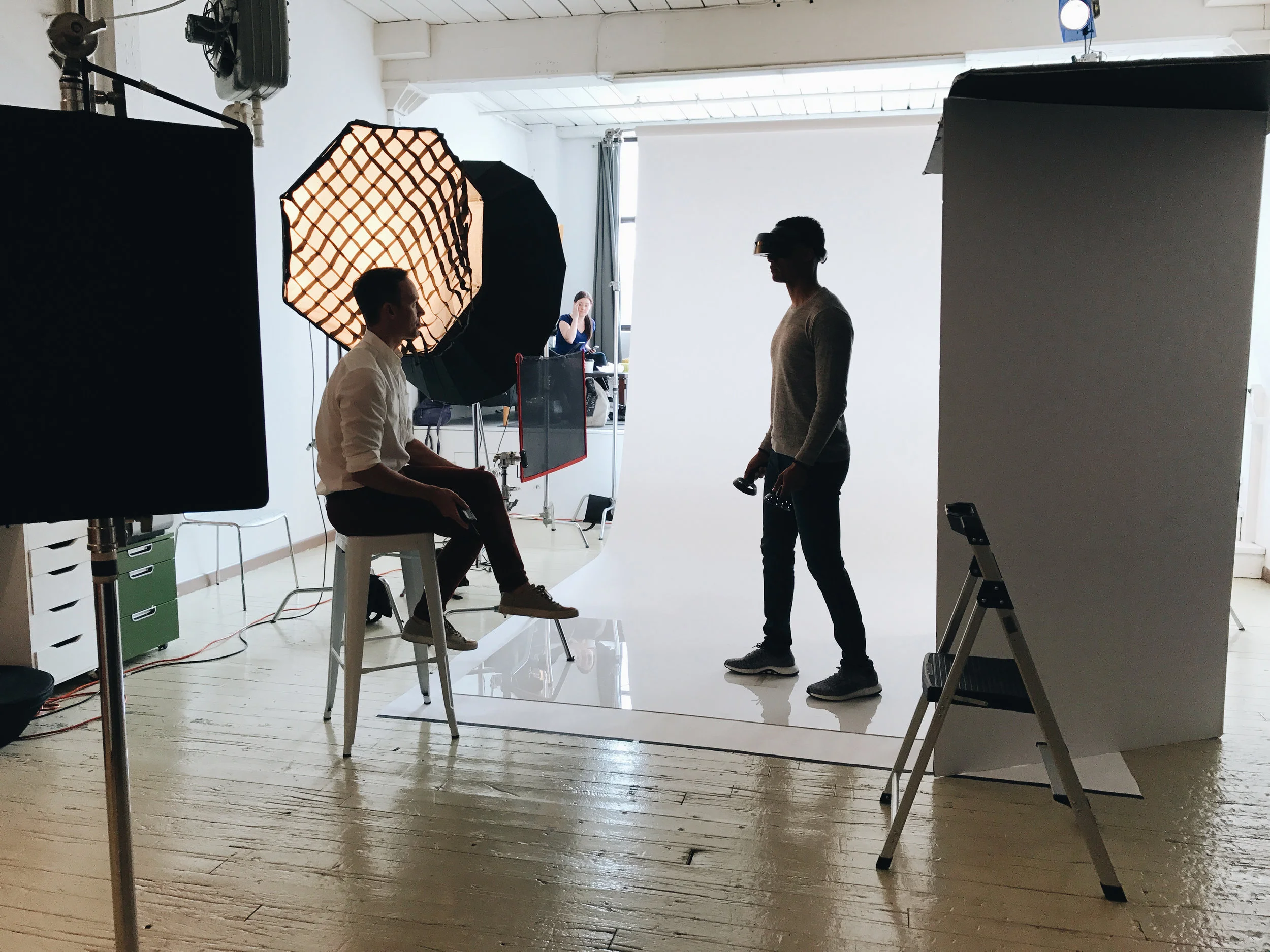 Stanton shooting and directing one of the models
