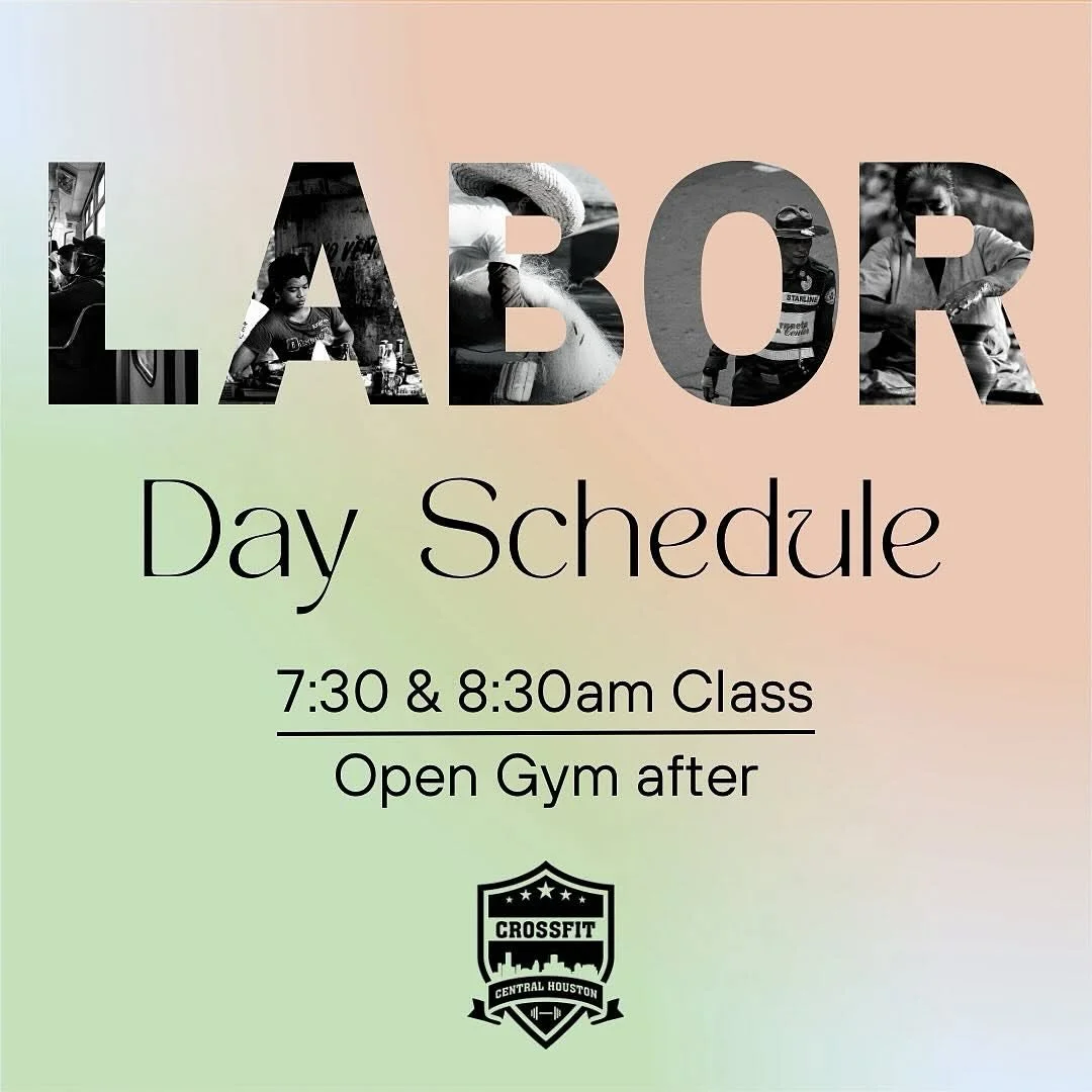 Labor Day Hours!

On Monday, 9/1, we will have a reduced schedule. 

7:30 &amp; 8:30AM classes
Open Gym until 11AM

If you&rsquo;re in town, come in for a morning workout!