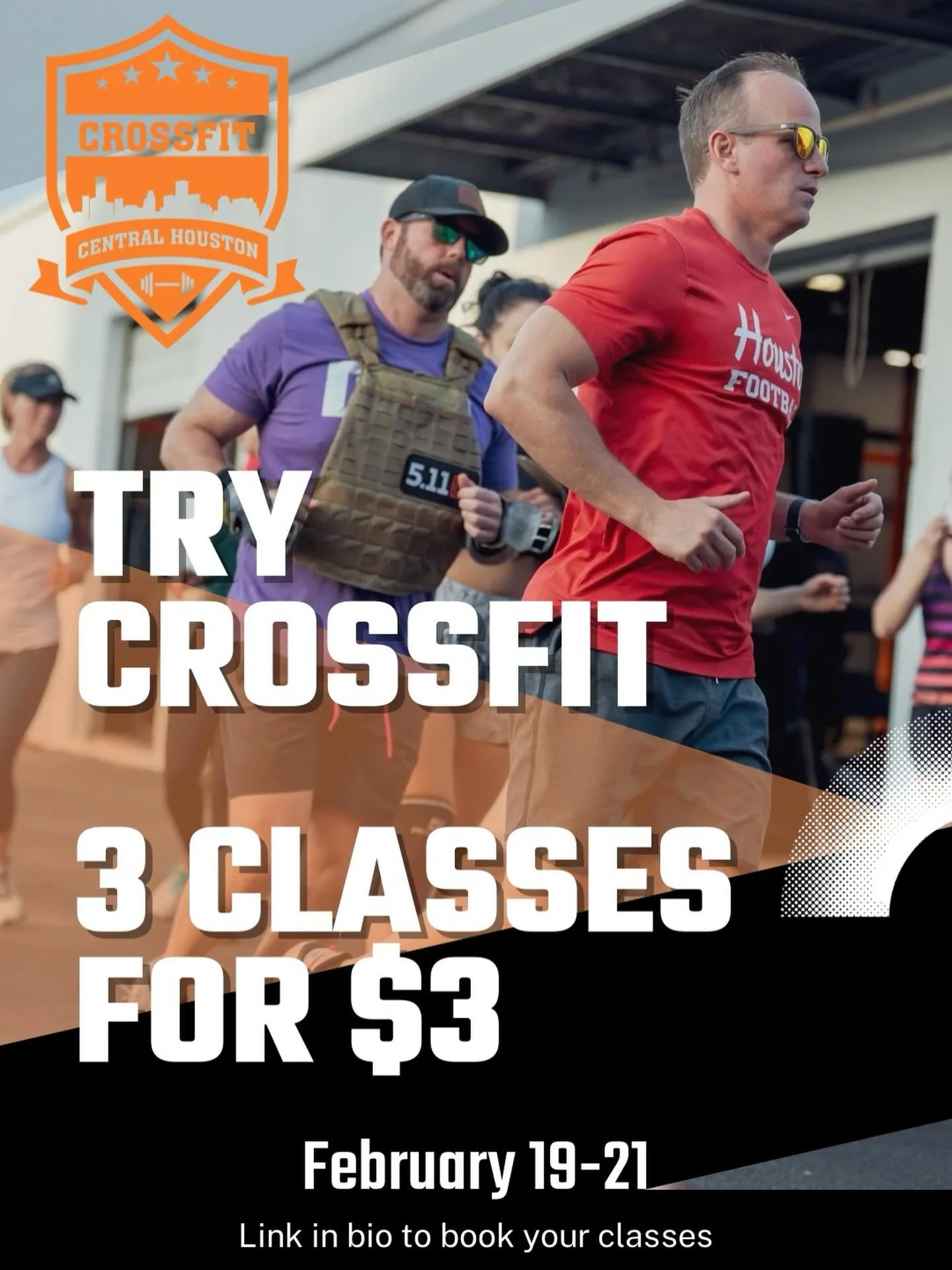 🤔Curious about CrossFit? Thinking of jumping back in? Ready to try something new?

Now&rsquo;s your chance! Get 3 classes for just $3 at CrossFit Central Houston - happening Thursday, Feb 19 through Saturday, Feb 21. 

Whether you&rsquo;re new to Cr