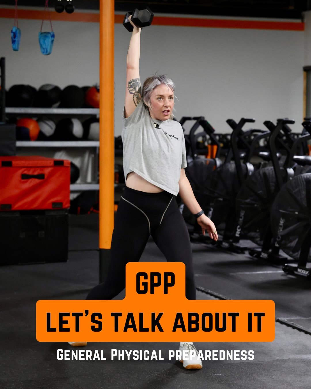 What is GPP and why is it written on the board?

General Physical Preparedness is the foundation of CrossFit: building broad, well-rounded fitness that prepares you for life, not just the gym.

Strength matters. Conditioning matters. Mobility, coordi