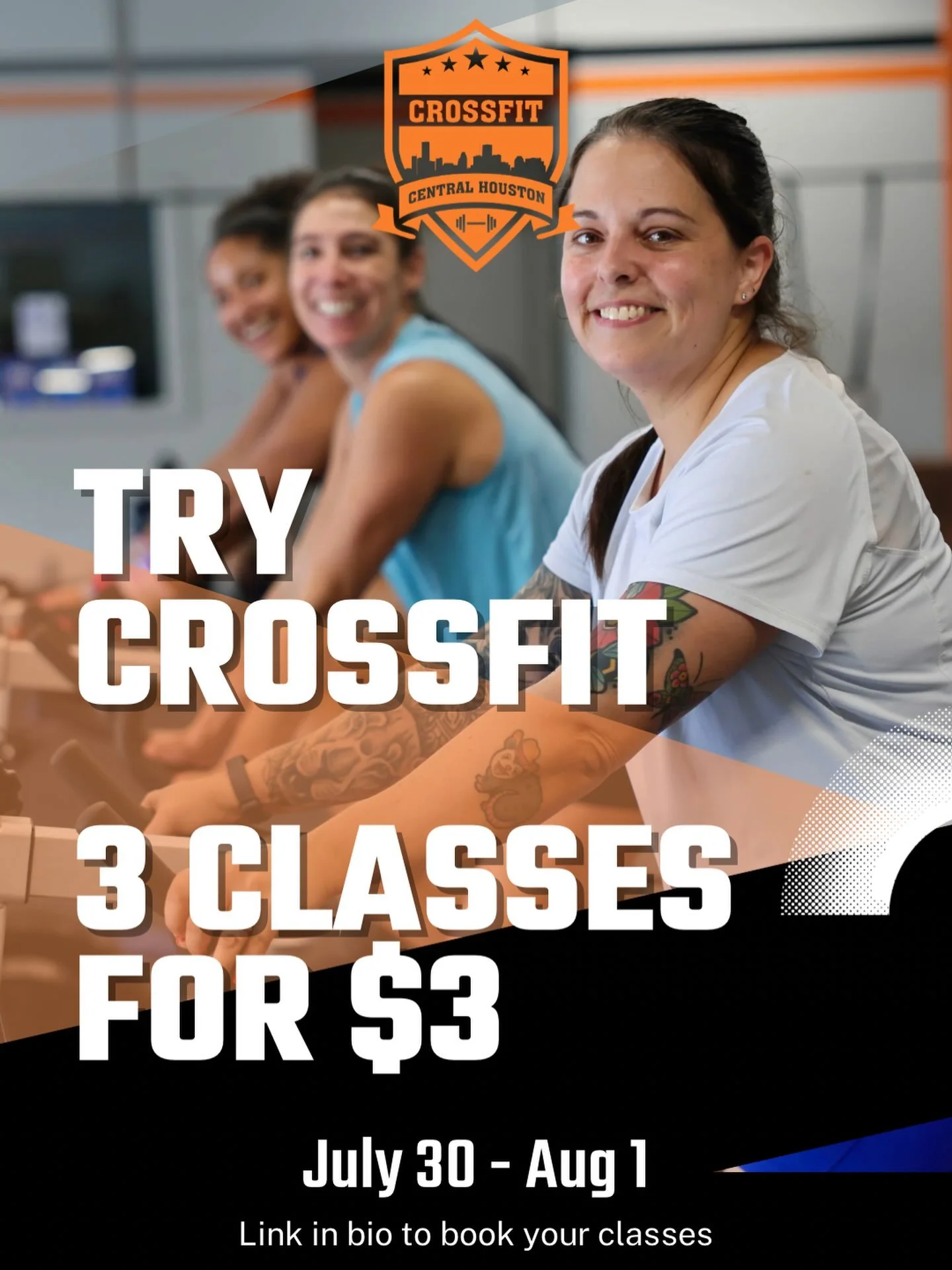 🤔Curious about CrossFit? Or maybe you&rsquo;re thinking of jumping back in? Ready to try something new or looking for a new gym?

Now&rsquo;s your chance! Get 3 classes for just $3 at CrossFit Central Houston - happening Thursday, July 30 to Saturda