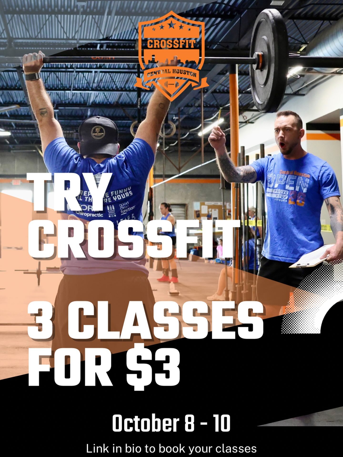 🤔Curious about CrossFit? Or maybe you&rsquo;re thinking of jumping back in? Ready to try something new or looking for a new gym?

Now&rsquo;s your chance! Get 3 classes for just $3 at CrossFit Central Houston - happening Thursday, October 8 to Satur