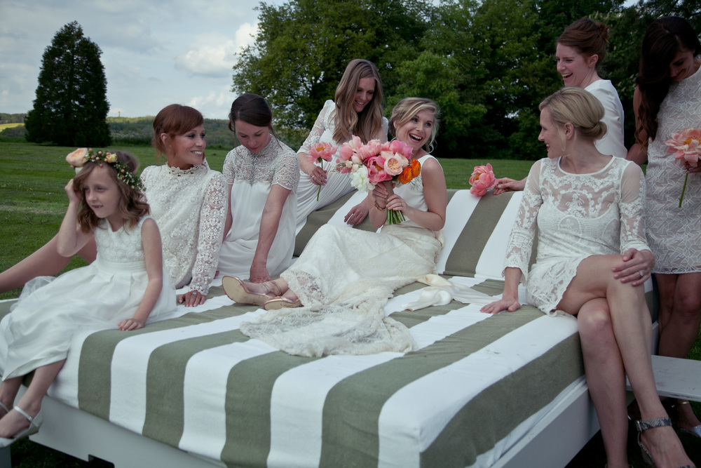 Emily's bouquet included peonies,&nbsp;garden roses and ranunculus - photographed by&nbsp;  Dylan Nolte