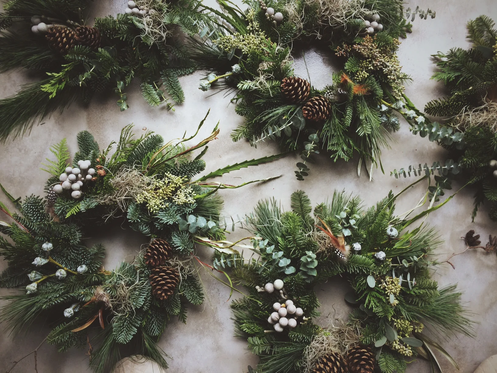Wreaths in production