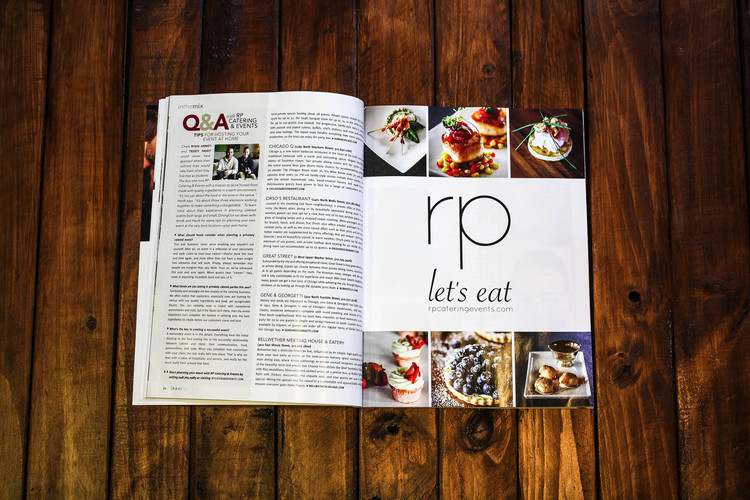 Full Page Ad in Dining Out Chicago Magazine for RP Catering & Events | by Dorey Kronick