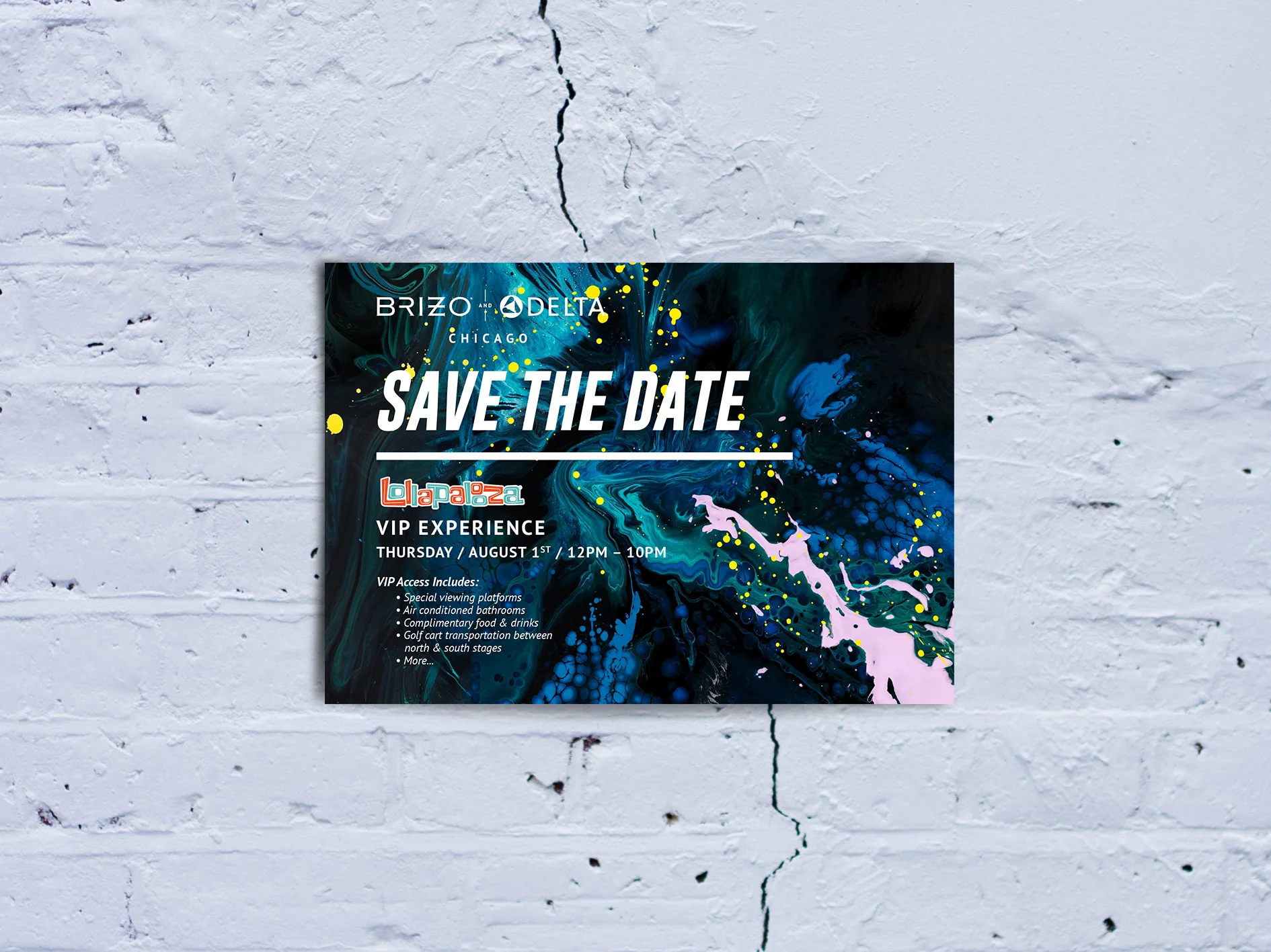 Lollapalooza Save the Date Invitations for Brizo & Delta | by Dorey Kronick