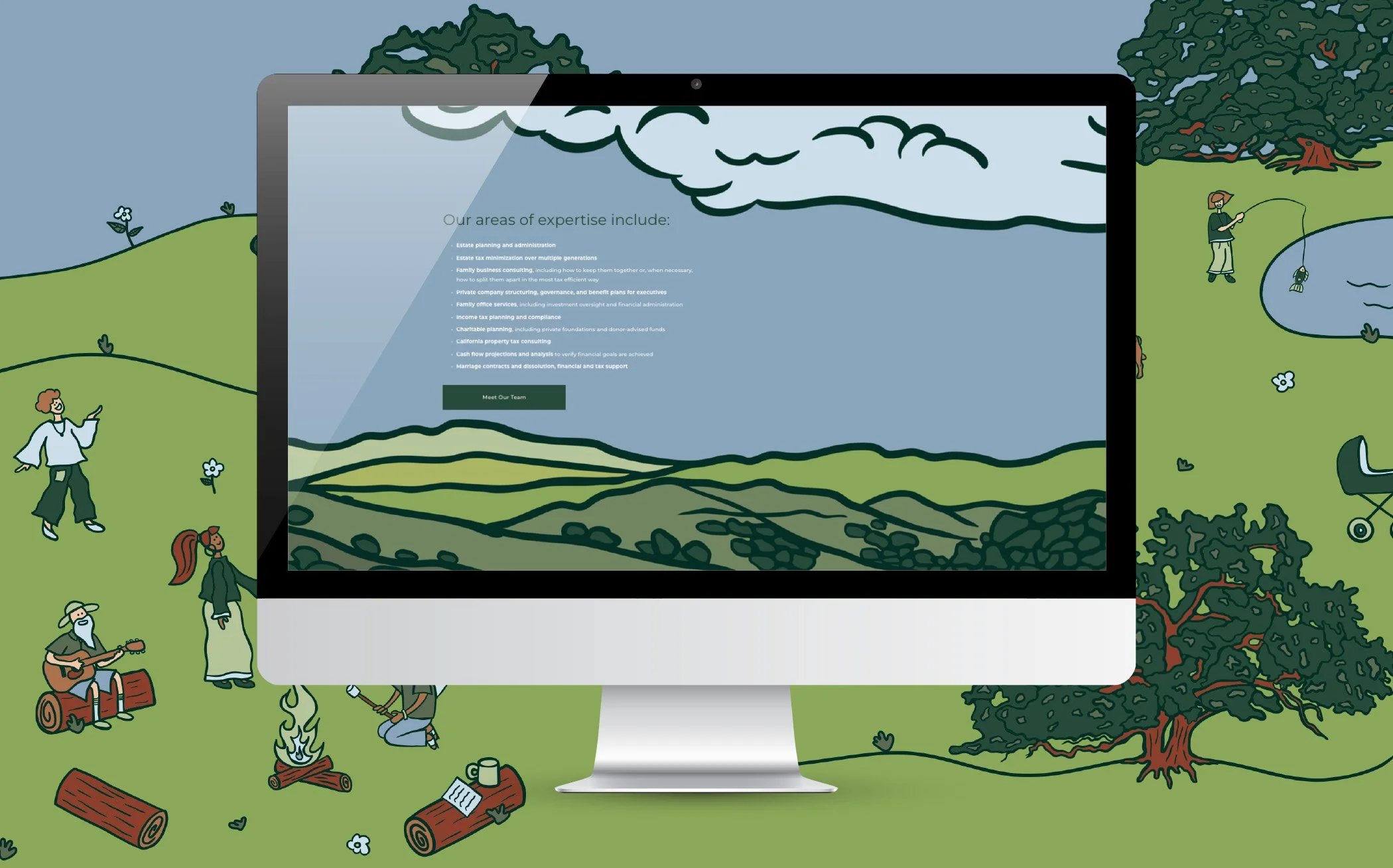 Reich and Walner LLP  Brand, logo, website design, and custom illustrations for Reich and Walner LLP