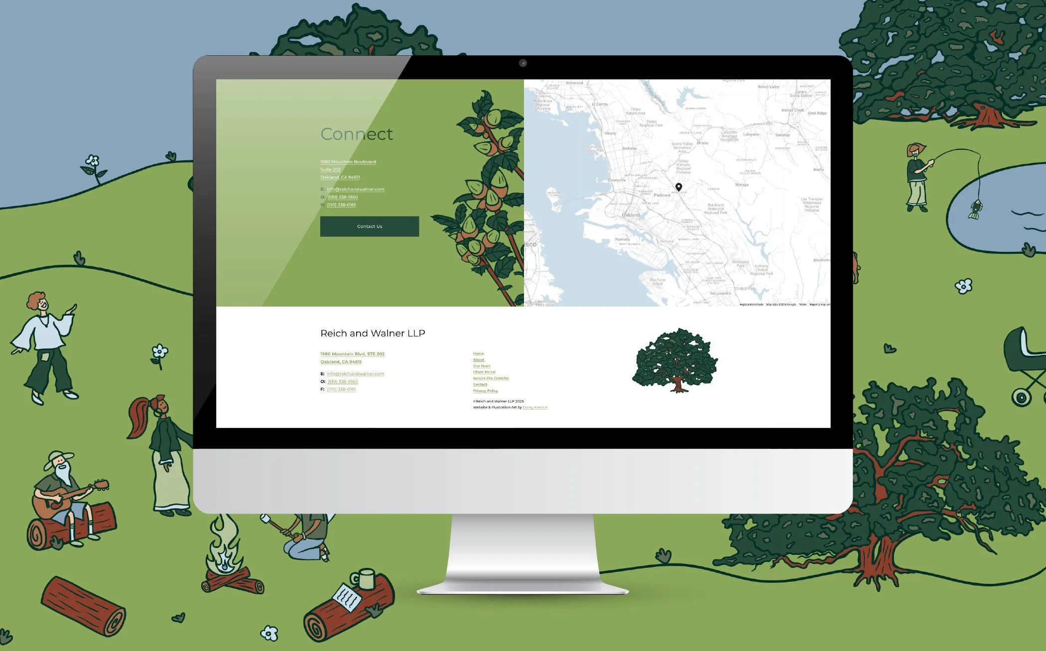 Reich and Walner LLP  Brand, logo, website design, and custom illustrations for Reich and Walner LLP