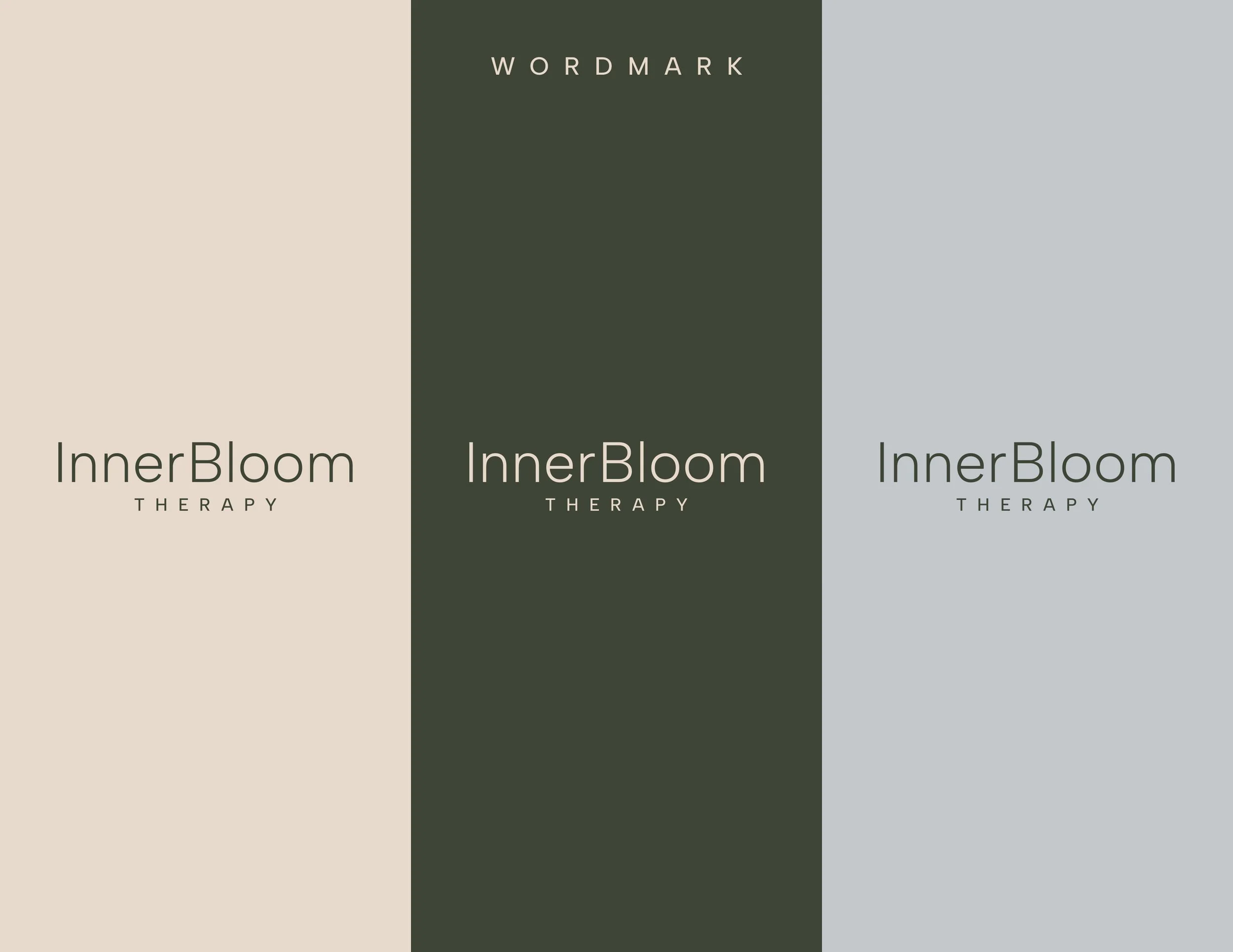 InnerBloom Therapy Chicago Practice Brand Guide and Logo + Wordmark Design by Creative Director, Dorey Kronick