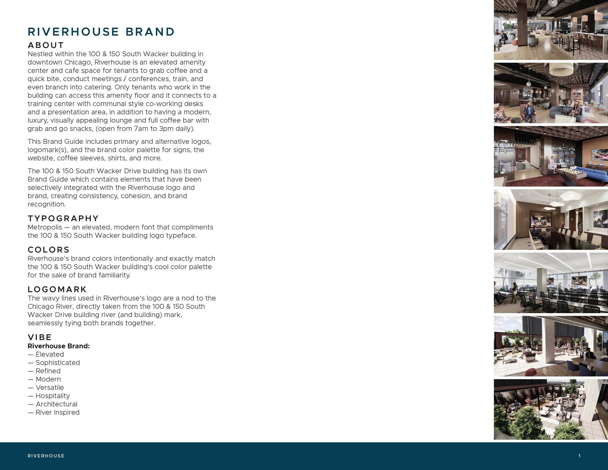 Riverhouse Brand Guide about page by Dorey Kronick