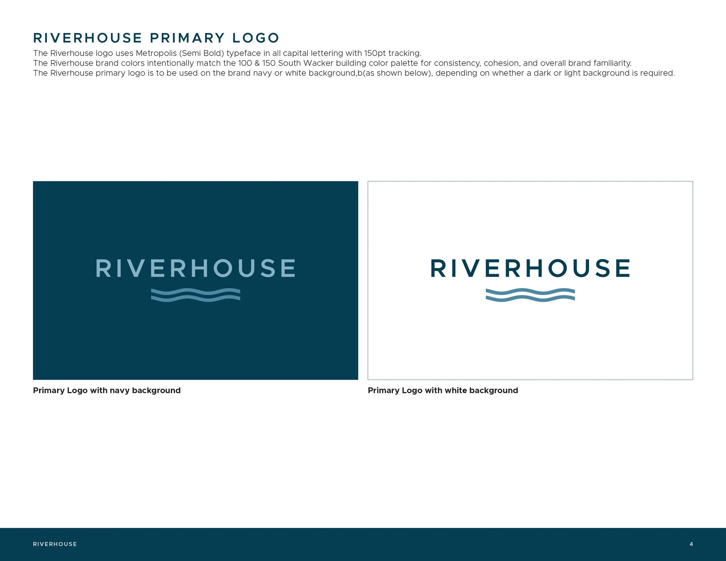 Riverhouse Brand Guide logo page by Dorey Kronick