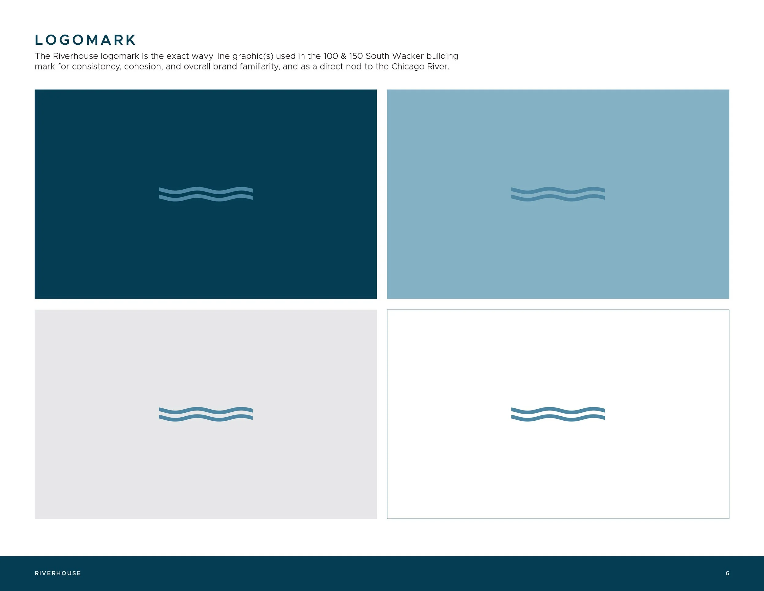 Riverhouse Brand Guide logomark page by Dorey Kronick