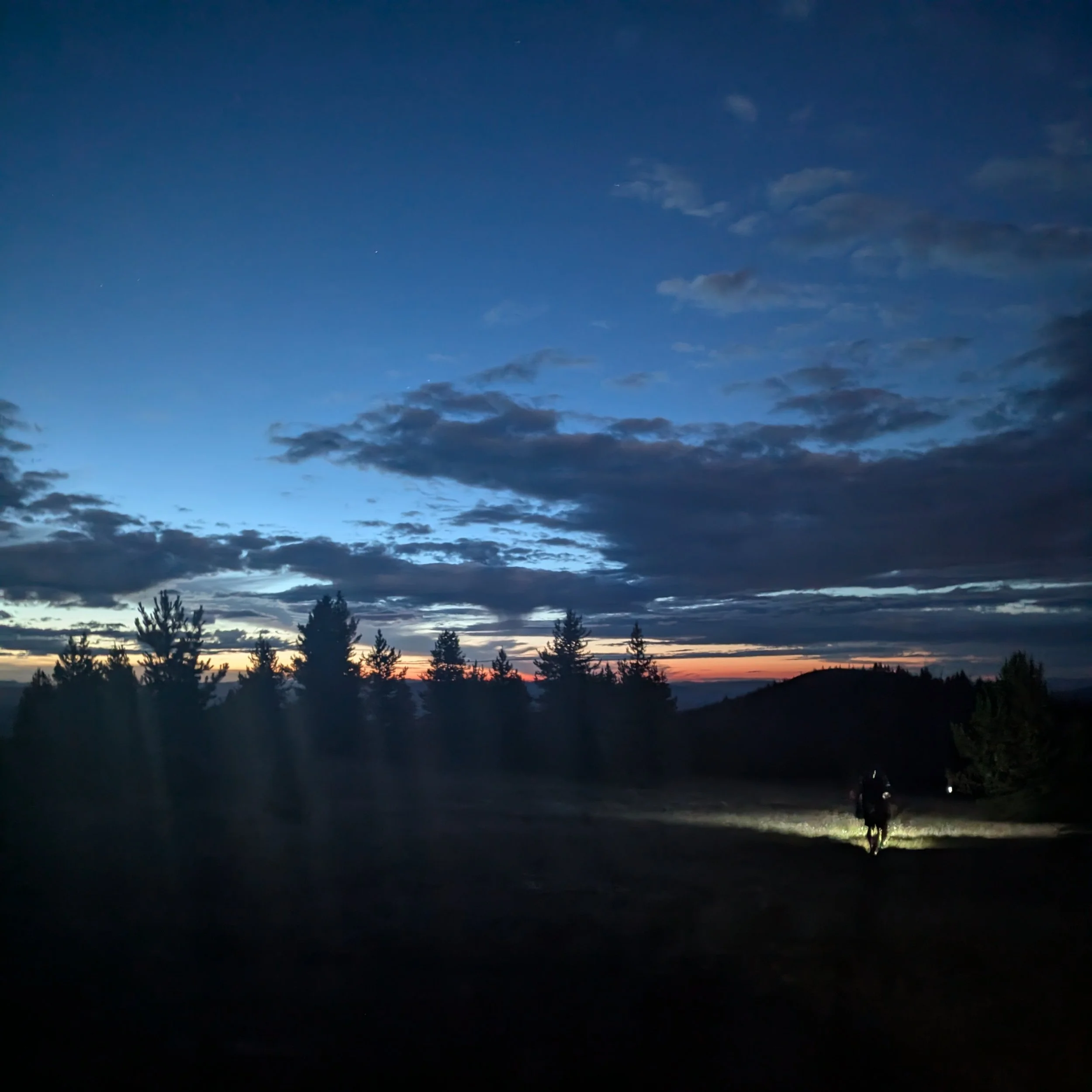 Sunset in the alpine meadow while sweeping the 2025 Fat Dog 120 Ultra