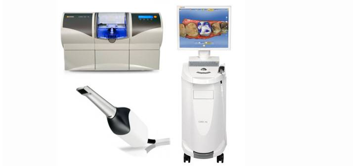 This scanner and milling machine are used to design and mill your porcelain crown while you wait in the chair.