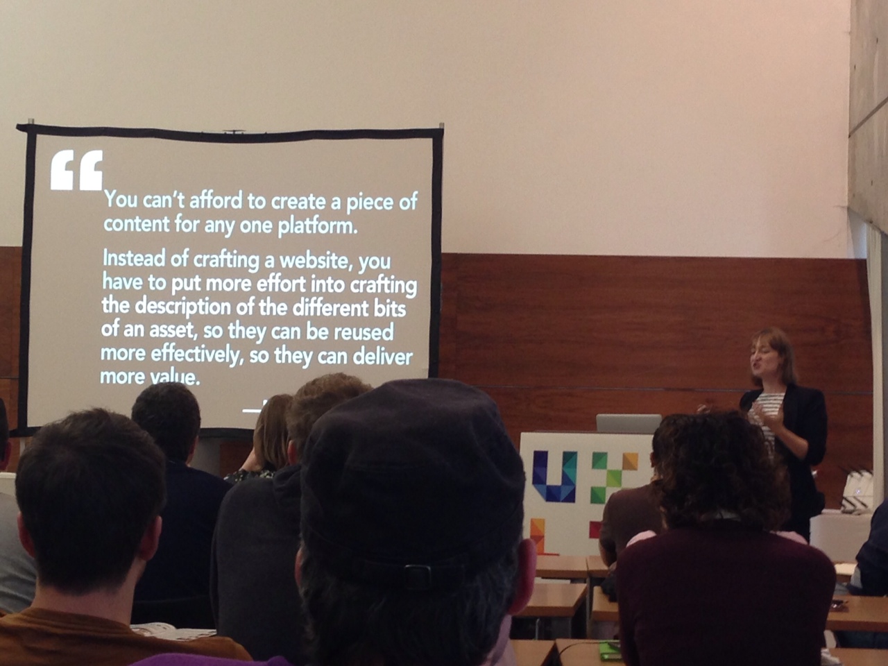 Karen McGrane speaking at UXLX