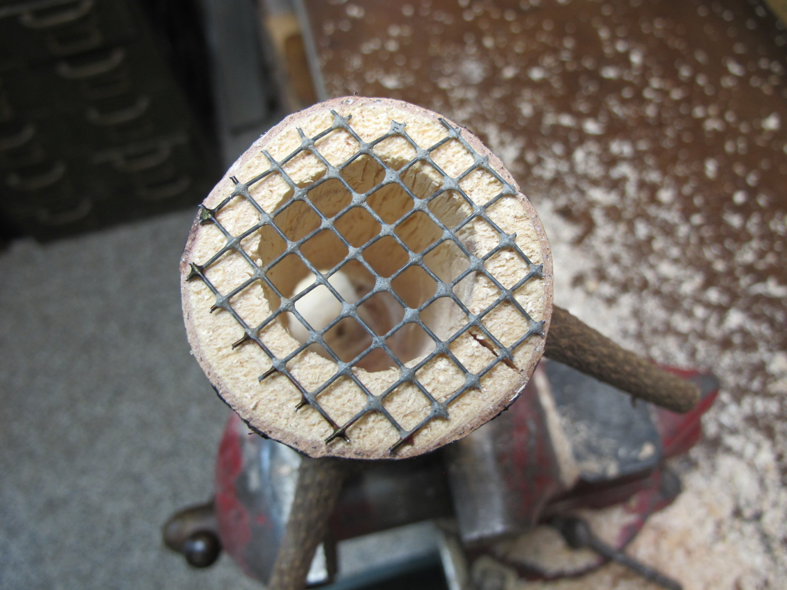  Trim edges of wire mesh to get a clean edge fit to bottom to avoid injury to feeding birds. &nbsp; 