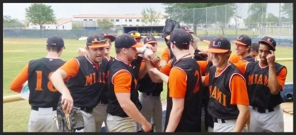 The Canes celebrate a win in Orlando against UCF.