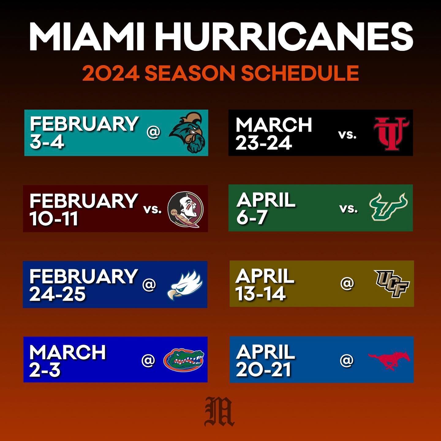 Our spring schedule is HERE! 🙌 #GoCanes