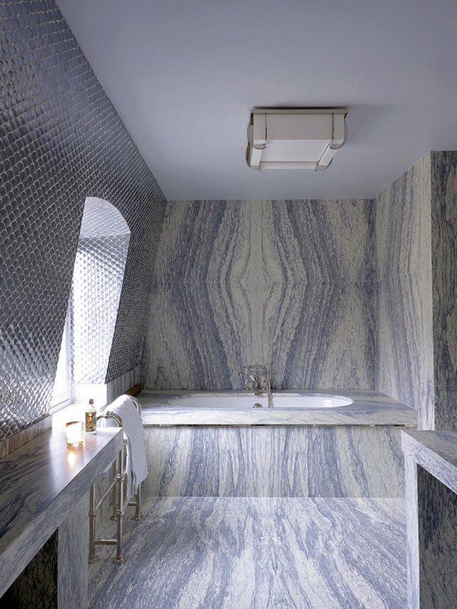 Christian Louboutin’s apartment bathroom in Paris