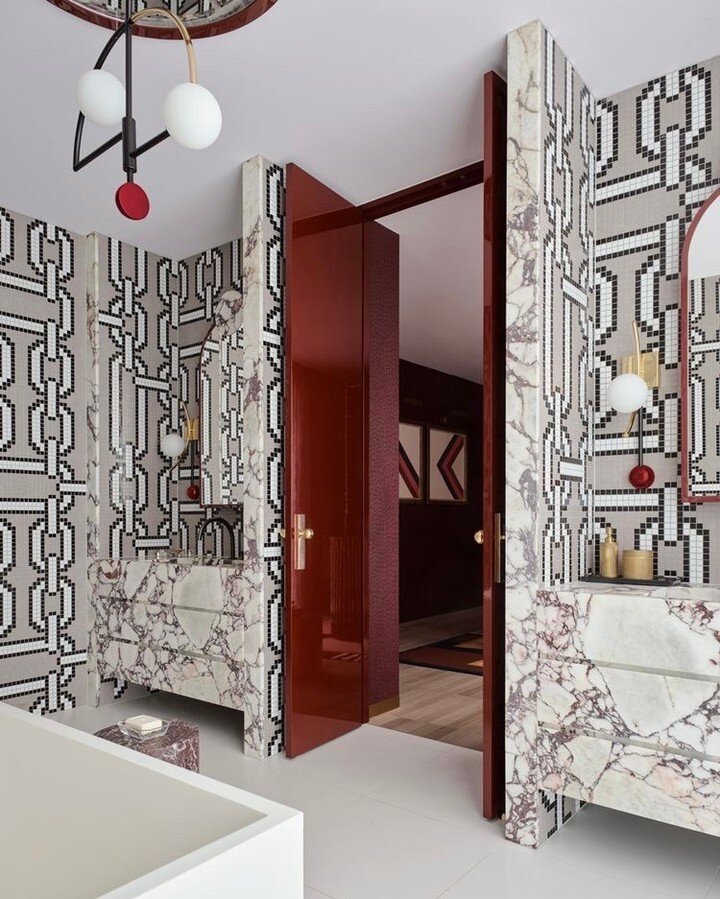 WHEN WAY TOO MUCH IS JUST ENOUGH. Loving this subtle but over the top look from @gregnatale.​​​​​​​​​&bull;
&quot;It&rsquo;s all about the tiles in the main ensuite bathroom of the Toorak penthouse apartment. Mosaic tiles from Bisazza in a chain-link
