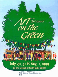 The 1999 Poster Design Contest winner is Keith Lee . Keith started at the Disney Studios at the age of 21 and then worked 10 years as art director for a major tv studio. Keith operated his own design studio for the next 15 years before coming to Idaho where he has worked as staff artist for Unique Printing for the past three years. Keith has been awarded a series of Art Graphic awards including the Addy award presented to him by the Art Federation.