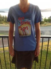 women's v-neck T, available sm, med, lg, xl