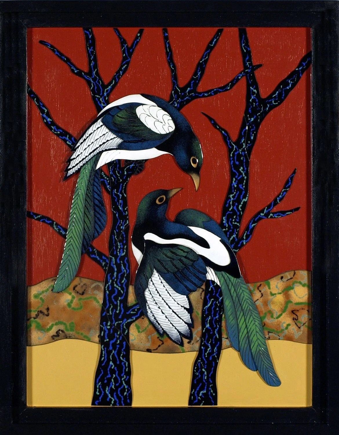 one of our 2014 winners, Tree Play (enamel) by Mary Dee Dodge of Coeur d'Alene, Idaho