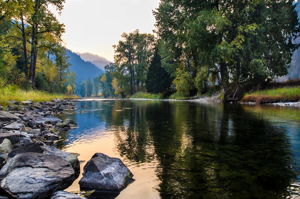 North Fork of the Cd'A River Sunset , photograph by Tiffany Hansen, booth 114