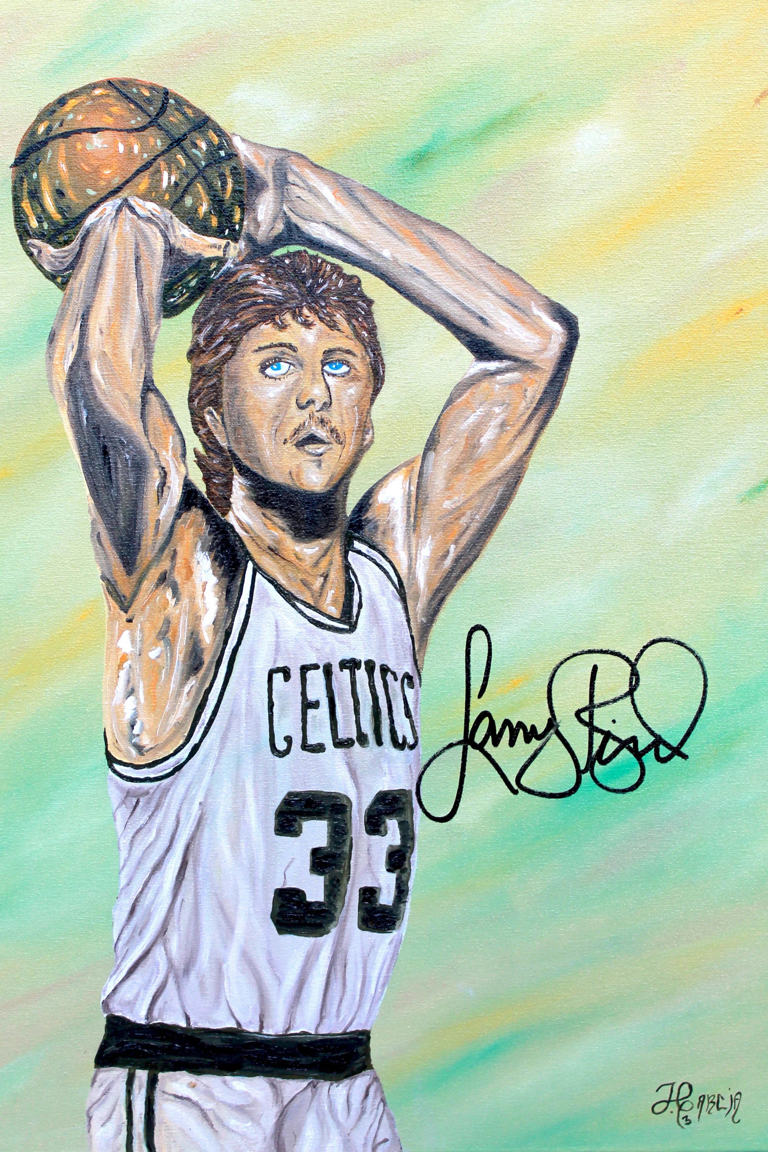 signed larry bird basketball