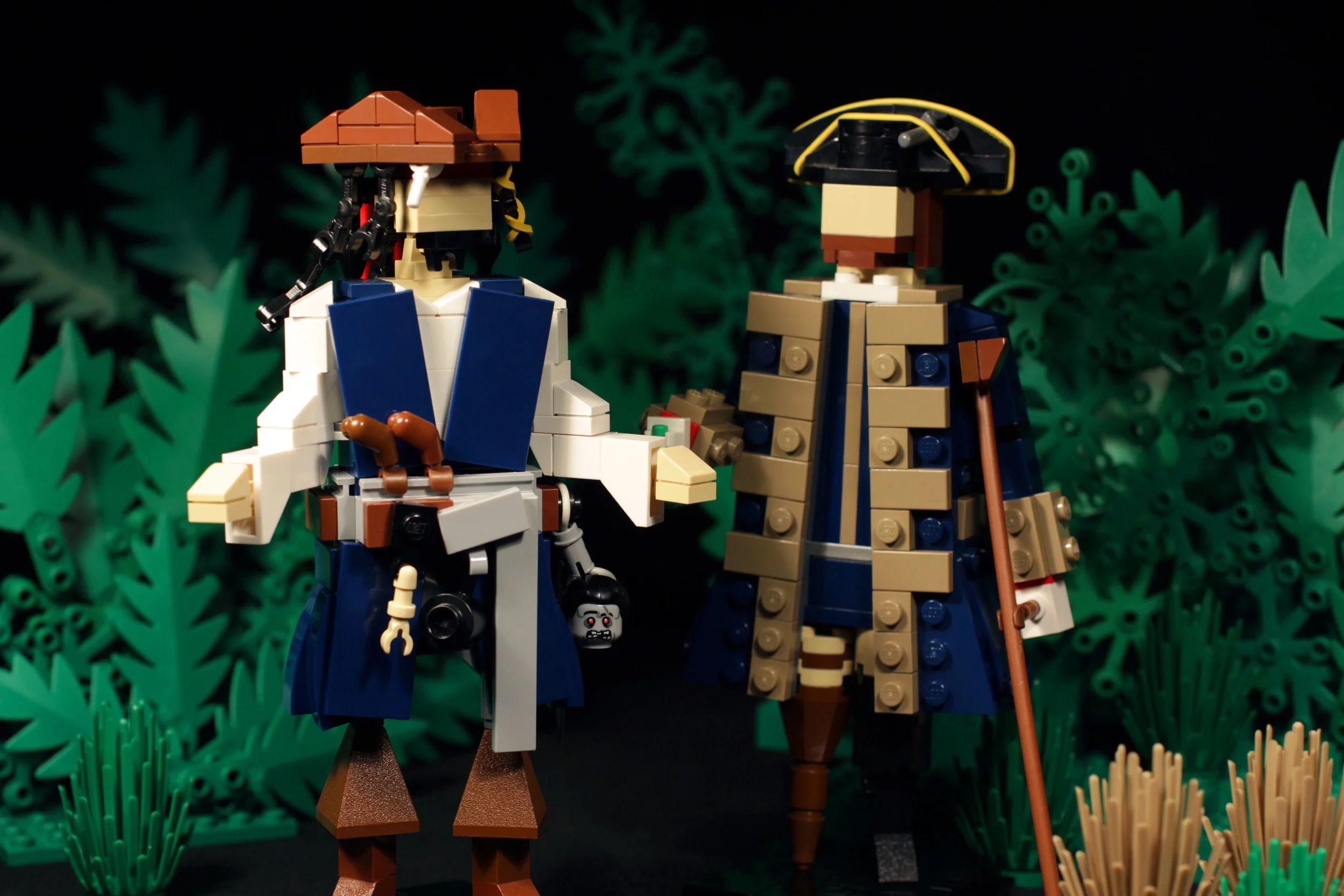 Captain Jack Sparrow and Barbossa