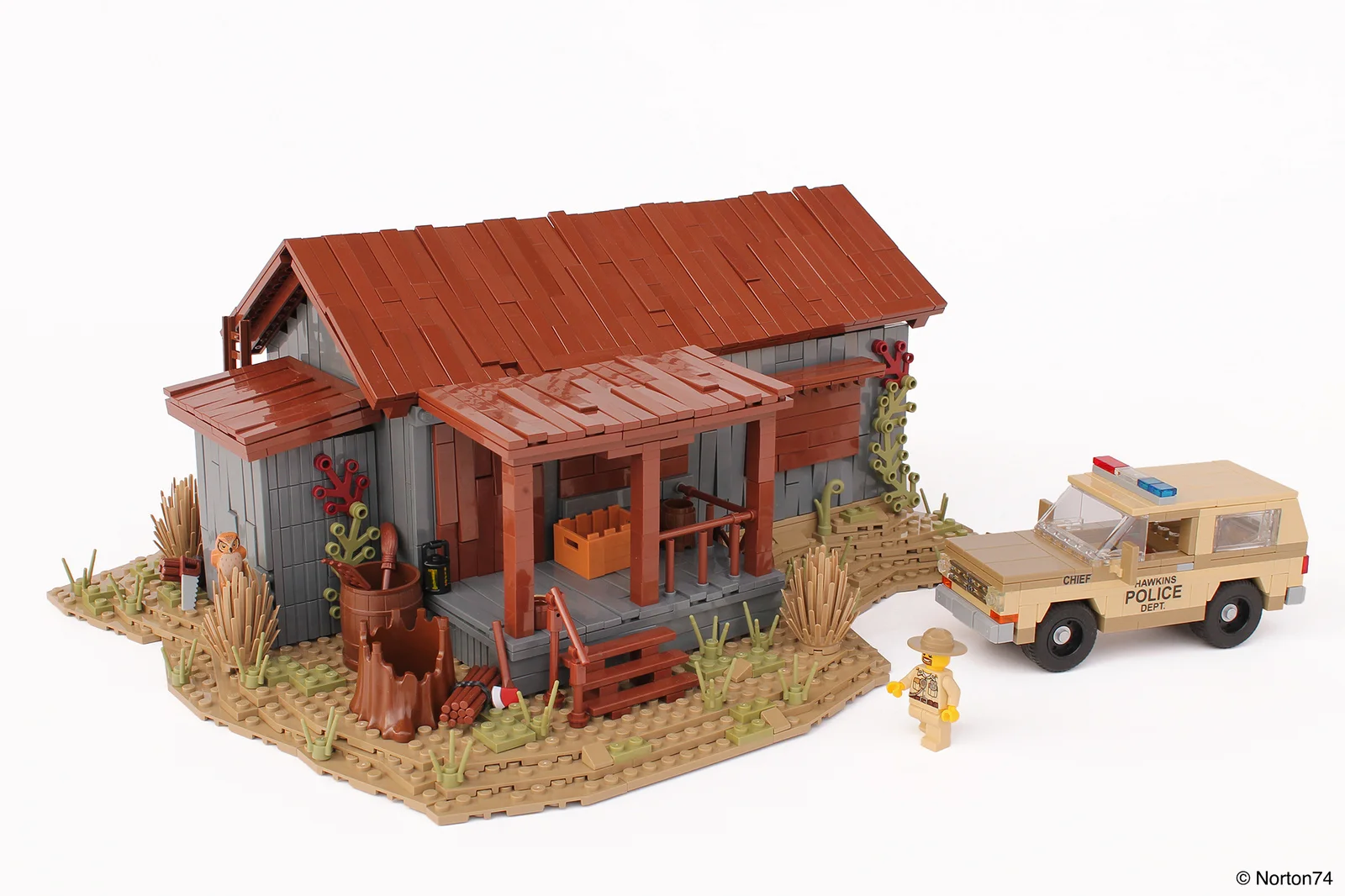 lego log cabin moc